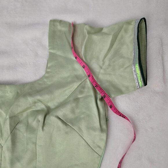 Light Green Organza Saree NEGOTIABLE - Picture 9 of 10